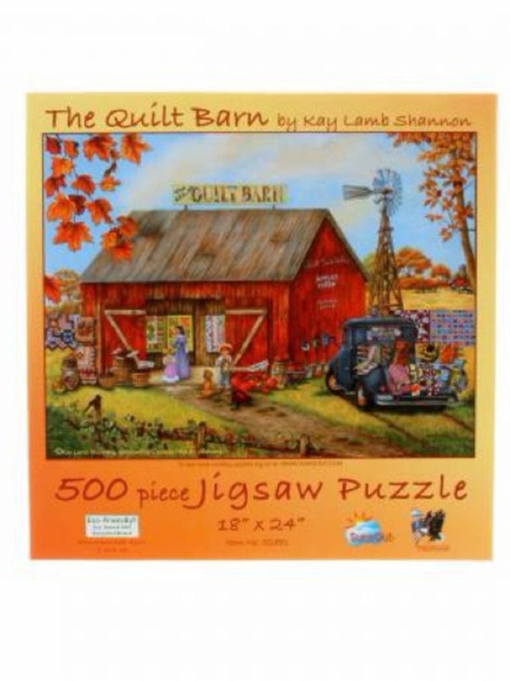 The Quilt Barn 500-Piece Jigsaw Puzzle - Red Barn Scene